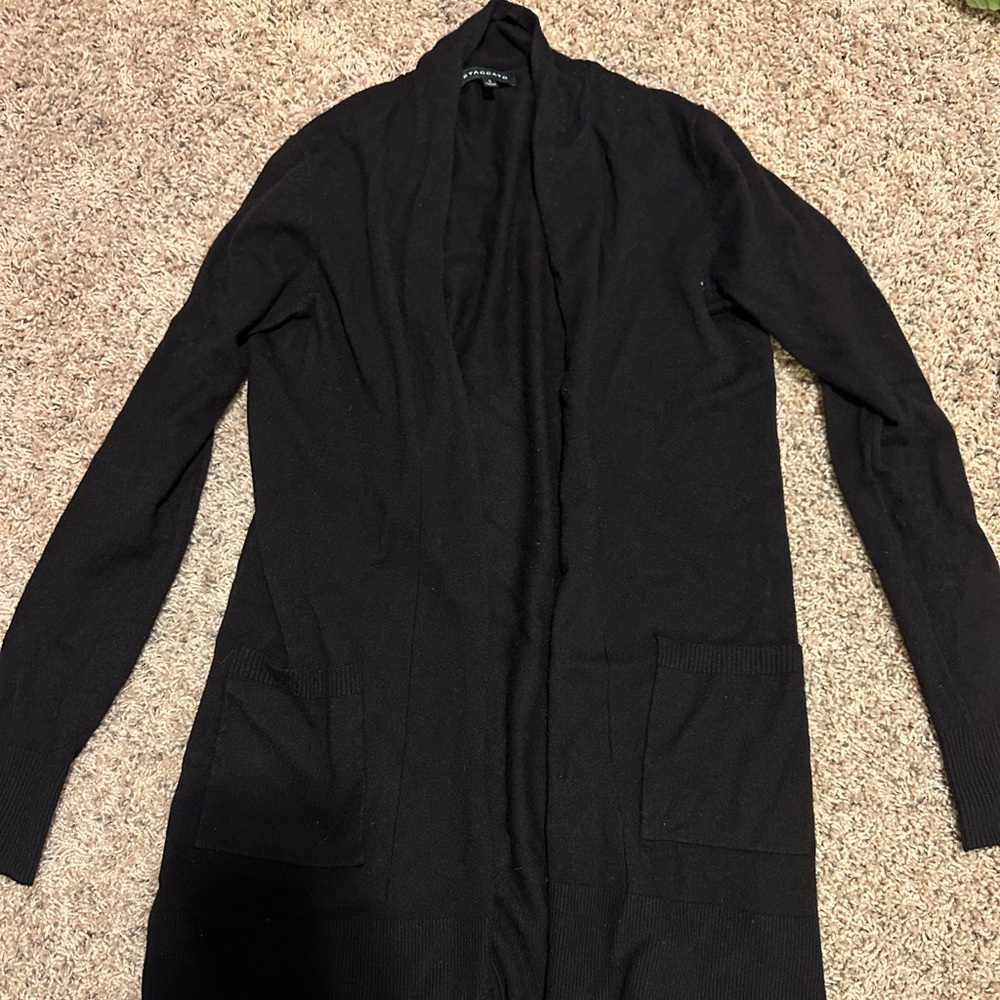 Women's Staccato Black Open Front Cardigan